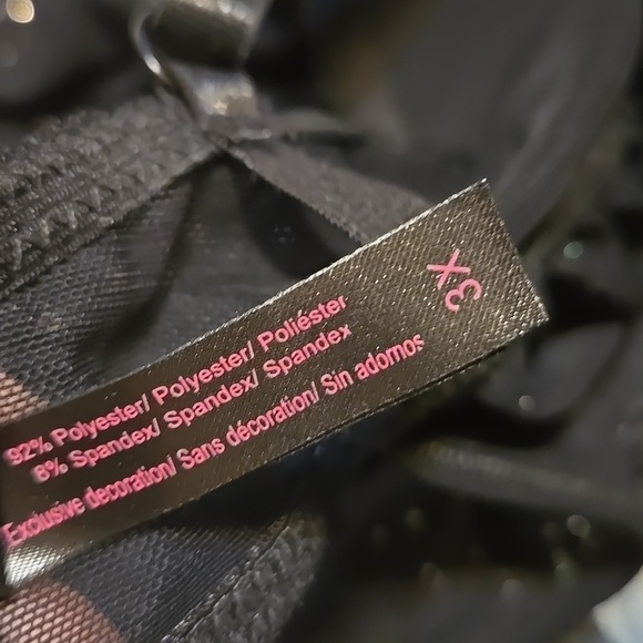 Pink Fuschia Black Glitter Plus Size Baby Doll Lingerie Size 3X - Picture 7 of 7